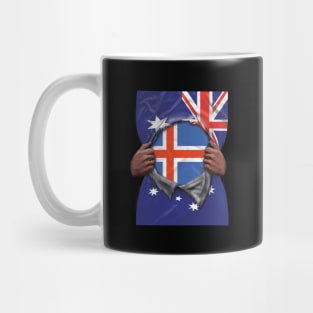 Iceland Flag Australian Flag Ripped Open - Gift for Icelandic From Iceland Mug